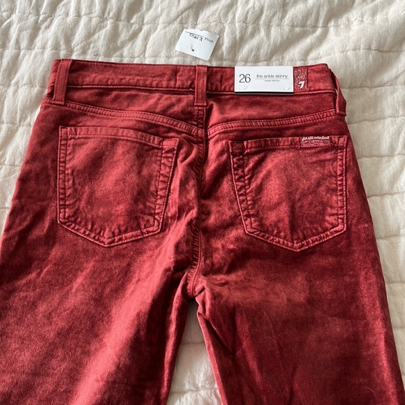 7 for all Mankind Super Skinny Denim. Red velvet - Picture 3 of 3